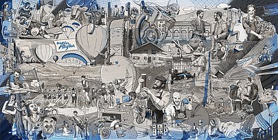 Illustration mit verschiedenen Szenen aus dem Allgäu