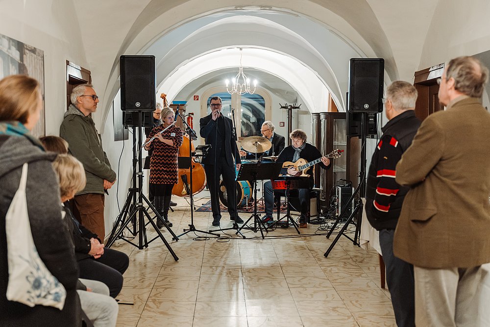 Das Allgäu-Jazz-Quintett spielt auf dem 2. Allgäuer KulturPlausch