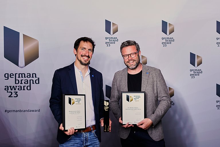 German Brand Award Winner und German Brand Award Gold : Christian Gabler und Stefan Egenter, Allgäu GmbH