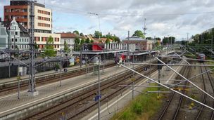 Filmlocation Memmingen Bahnhof, Blick auf Schienen