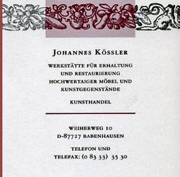 Johannes Kößler - Hochwertige antike Möbel - Möbelrestaurierung