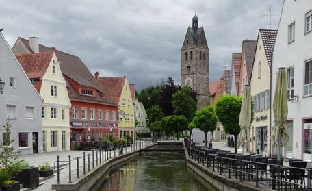 Filmlocation Memmingen, Bach beim Schrannenplatz